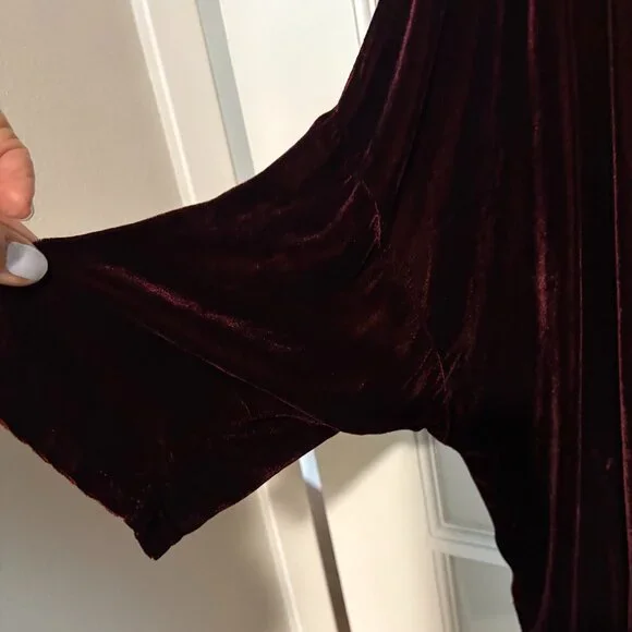 Cut Loose Ruby Velvet Tunic One Size Washable Silk Blend EUC - Picture 2 of 6